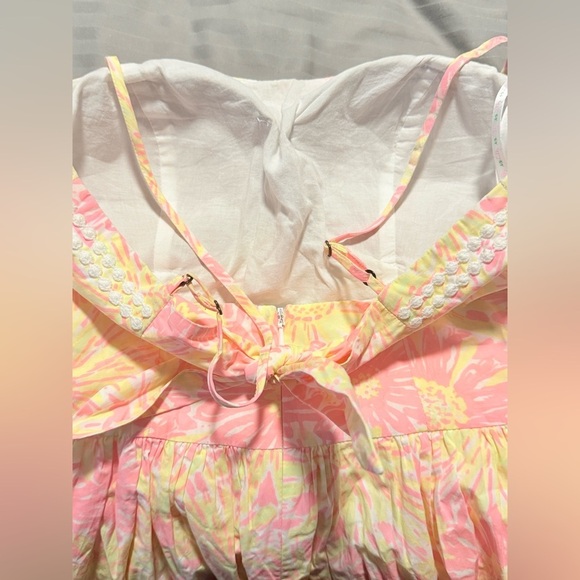 Lilly Pulitzer Strapless Pink and Yellow Dress - Picture 6 of 10